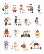 © MayaNavits - Cute Sporty monsters poster illustration, graphic sport activities elements clipart