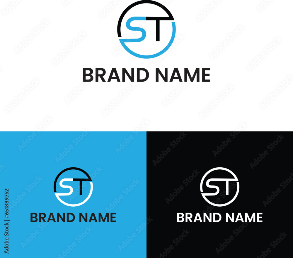 letter ST icon logo design inspiration Stock Vector | Adobe Stock