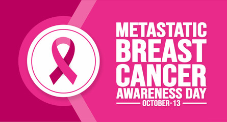 Wall Mural - October is Metastatic Breast Cancer Awareness Day background template. Holiday concept. background, banner, placard, card, and poster design template with text inscription and standard color. vector.