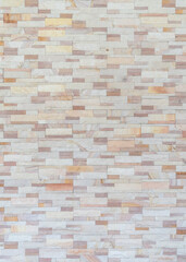 Wall Mural - Sandstone wall background of white pink beige golden sand stone rock jigsaw tile brick block modern texture pattern for backdrop decoration