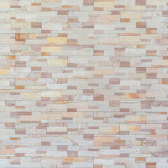Wall Mural - Sandstone wall background of white pink beige golden sand stone rock jigsaw tile brick block modern texture pattern for backdrop decoration