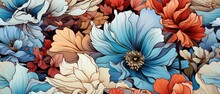 Botanical Garden, Floral Wallpaper Design, Vibrant Flowers, Generative Ai