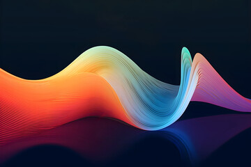 Poster - Abstract colorful gradient translucent wave background. modern glossy colorful translucent fluid motion waves, fluent style liquid cloth 3D illustration. Generative AI
