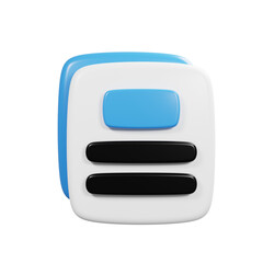 Poster - 3d rendering document icon with cartoon style. Business icon concept