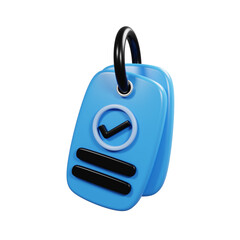Poster - 3d rendering blue tag with cartoon style. Marketing icon concept