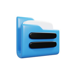 Fototapete - 3d rendering blue file document icon with cartoon style. Business icon concept
