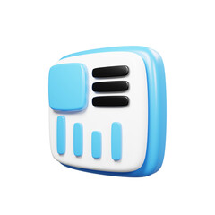 Fototapete - 3d rendering file management icon with cartoon style. Document icon concept