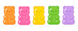 Cute cartoon gummy bears drawing set