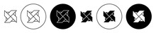 Paper Windmill Pinwheel Icon Icon Set In Black Filled And Outlined Style. Suitable For UI Designs