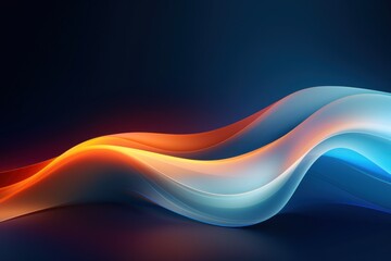 Wall Mural - A captivating image of a blue and orange wave against a dark background. This versatile picture can be used in various projects and designs.
