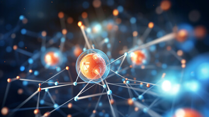 Wall Mural - a 3d-rendered representation illustrates the elementary particles within an atom, a foundational ide