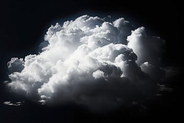 Wall Mural - White realistic clouds, A pure black background, Background.
