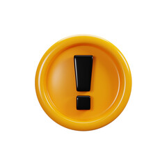 Fototapete - 3d rendering attention or caution sign icon. User interface icon concept