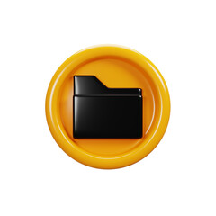 Fototapete - 3d rendering file folder sign icon. User interface icon concept