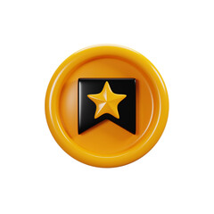 Fototapete - 3d rendering bookmark sign icon. User interface icon concept