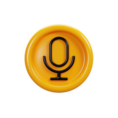 Fototapete - 3d rendering microphone sign icon. User interface icon concept
