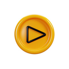 Fototapete - 3d rendering play button sign icon. User interface icon concept