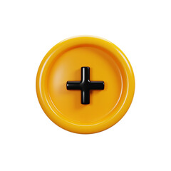 Fototapete - 3d rendering add button sign icon. User interface icon concept