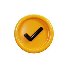 Fototapete - 3d rendering check button sign icon. User interface icon concept