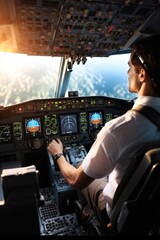 Poster - Pilots in the Cockpit, Preparing for Landing.