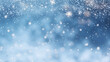 Une illustration montrant des chutes de flocons de neige en hiver sur un fond bleu. 