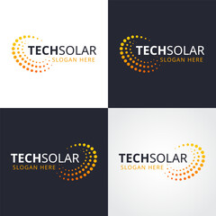 Wall Mural - energy solar technology logo design vector template