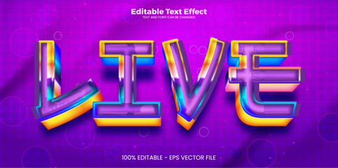 Wall Mural - Live editable text effect in modern neon style