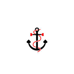 Sticker - Love anchor logo icon isolated on white background