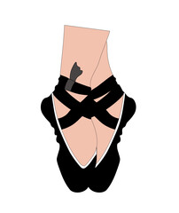 Vector illustration of cartoon ballet shoes