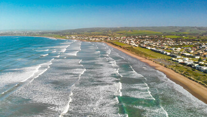 Wall Mural - Victor Harbor coastline in South Australia, aerial view from drone
