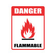 vector sign danger flamable isolated on white background