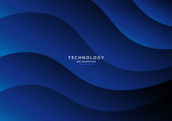 Aufkleber - Abstract wave line blue background high tech. Curve line gradient. Concept technology, innovation, big data, Ai, network, business, modern, online 	