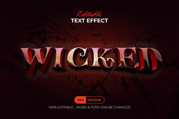 Wall Mural - Wicked Text Effect Style. Editable Text Effect.