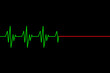 © sebi_2569 - Cardiac cardiogram pulse diagram at death, cardiac arrest on the electrocardiogram monitor