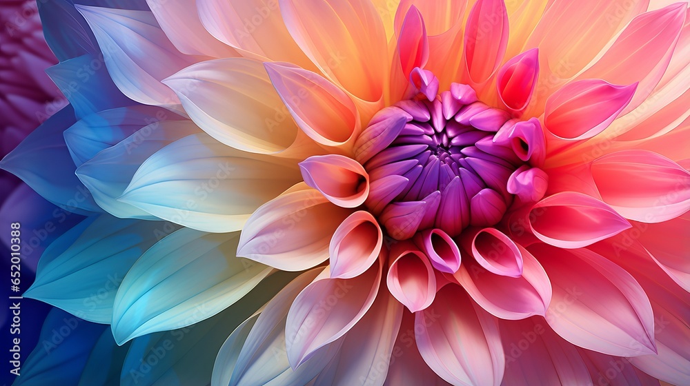 dahlia flower macro, closeup view of purple vibrant and colorful dahlia ...