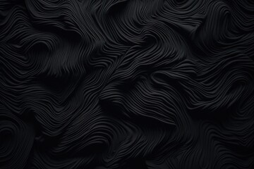 Poster - A black abstract background with wavy lines. Suitable for various design projects.