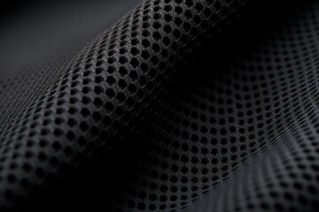 Poster - A detailed close-up of a piece of black fabric. This image can be used for various purposes such as fashion design, textile industry, or crafting projects.