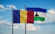 Lesotho and Romania flag