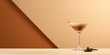 delicious espresso martini on beige and brown background