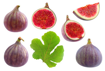 Aufkleber - Collection of whole and cut figs cutout