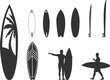 Surfboard vector set, Surfing silhouettes, Surfboard silhouettes, Surfing board silhouette, Surfboard svg, Surfboard vector illustration, Surfboard icon V02.