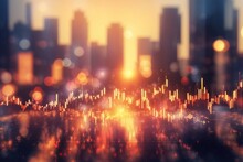 Abstract Background chart stock market blur city. ai generative