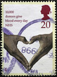 Blood donation celebrated on british postage stamp