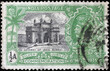 Gateway of India in Bombay on ancient postage stamp