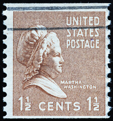 Wall Mural - Martha Washington on vintage american stamp