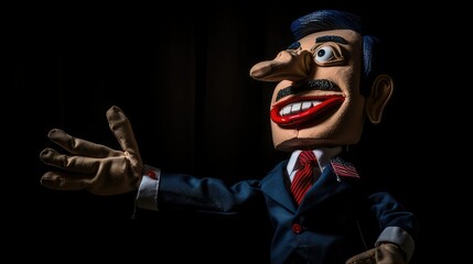 Wall Mural - Puppet politician. Puppet with suit. generative AI