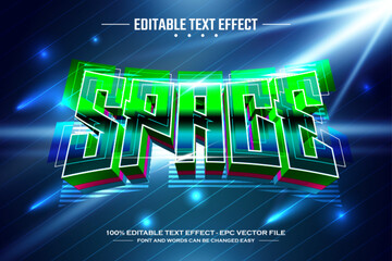 Space 3D editable text effect template