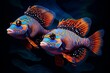 fish isolated on black, Generative AI