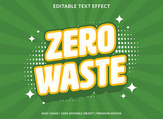 Poster - zero waste editable text effect template use for business logo and brand