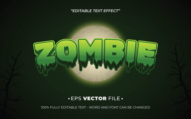 Poster - Zombie editable text effect vector template